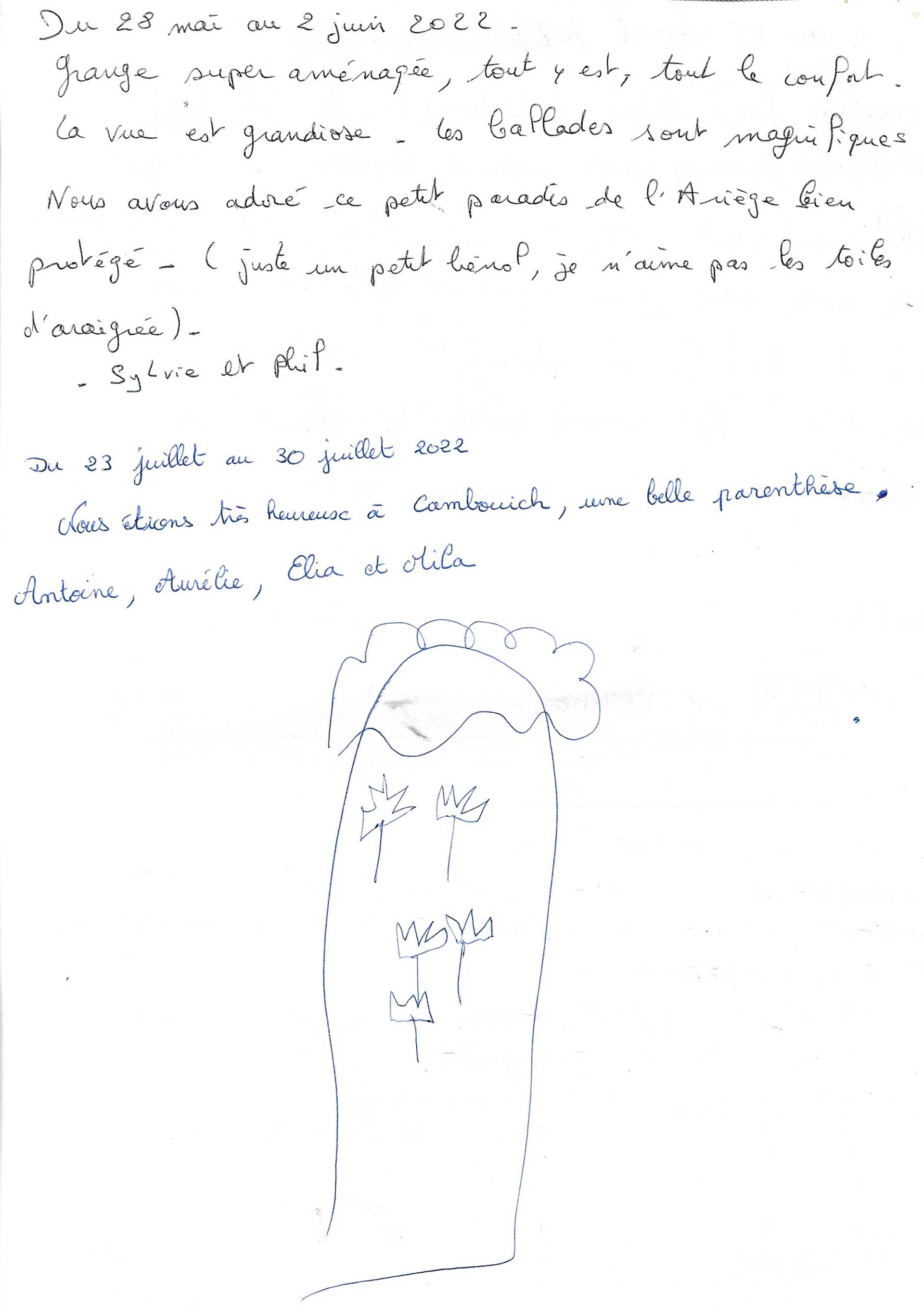 Guestbook image gite ariege