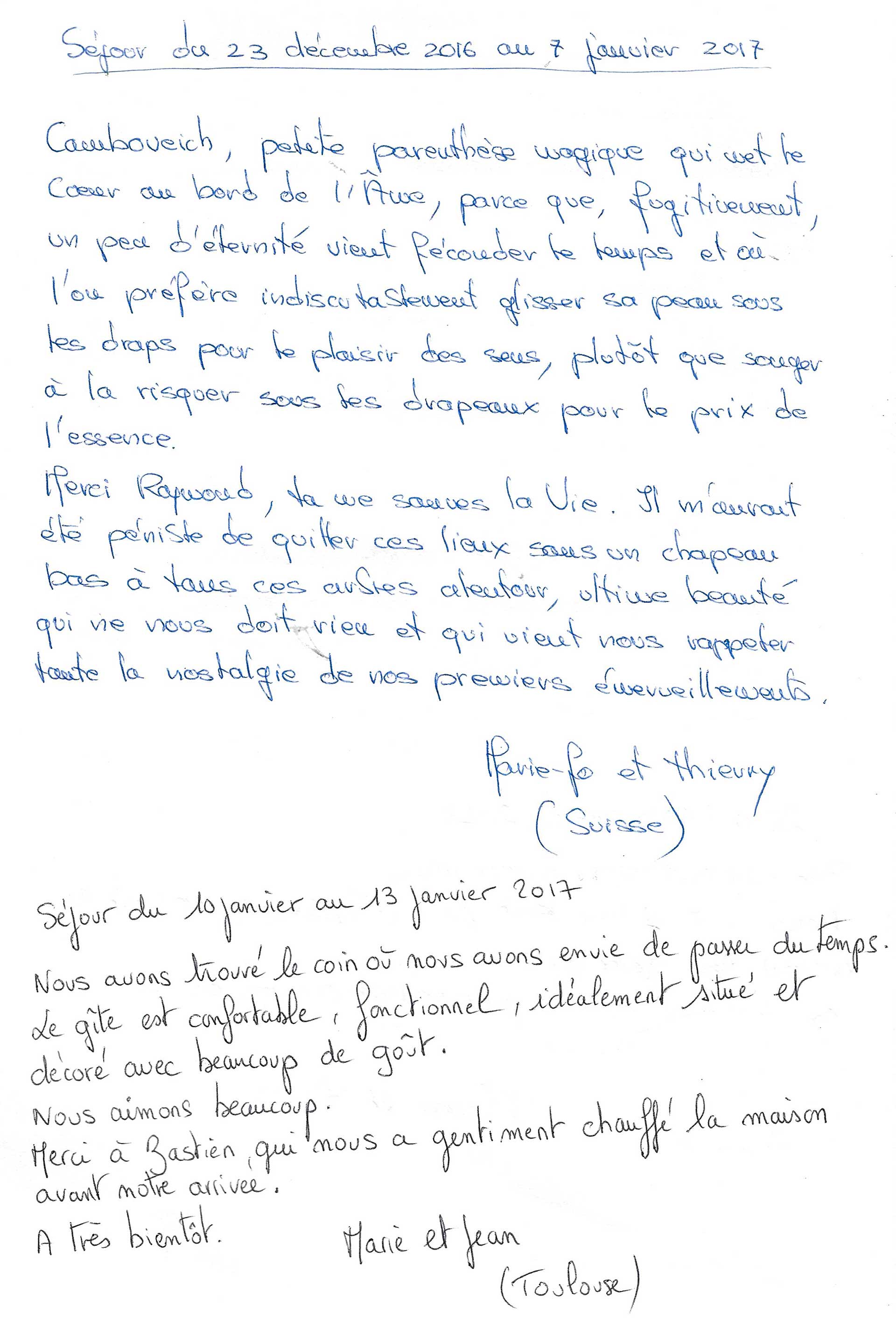 Guestbook image gite ariege