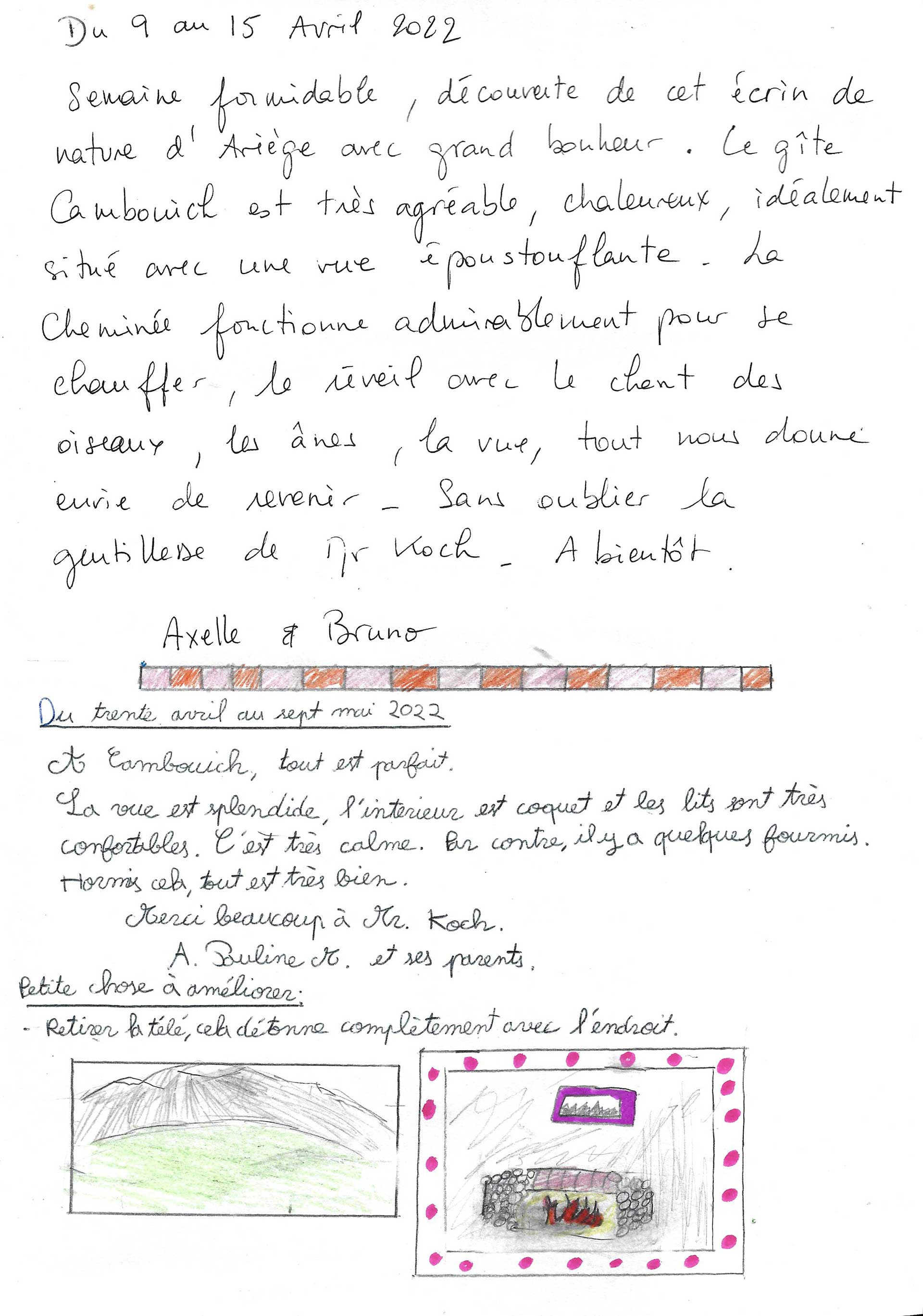Guestbook image gite ariege