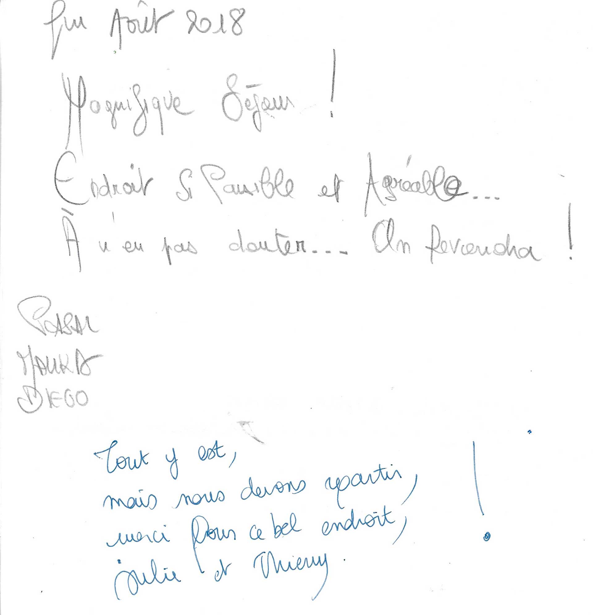 Guestbook image gite ariege
