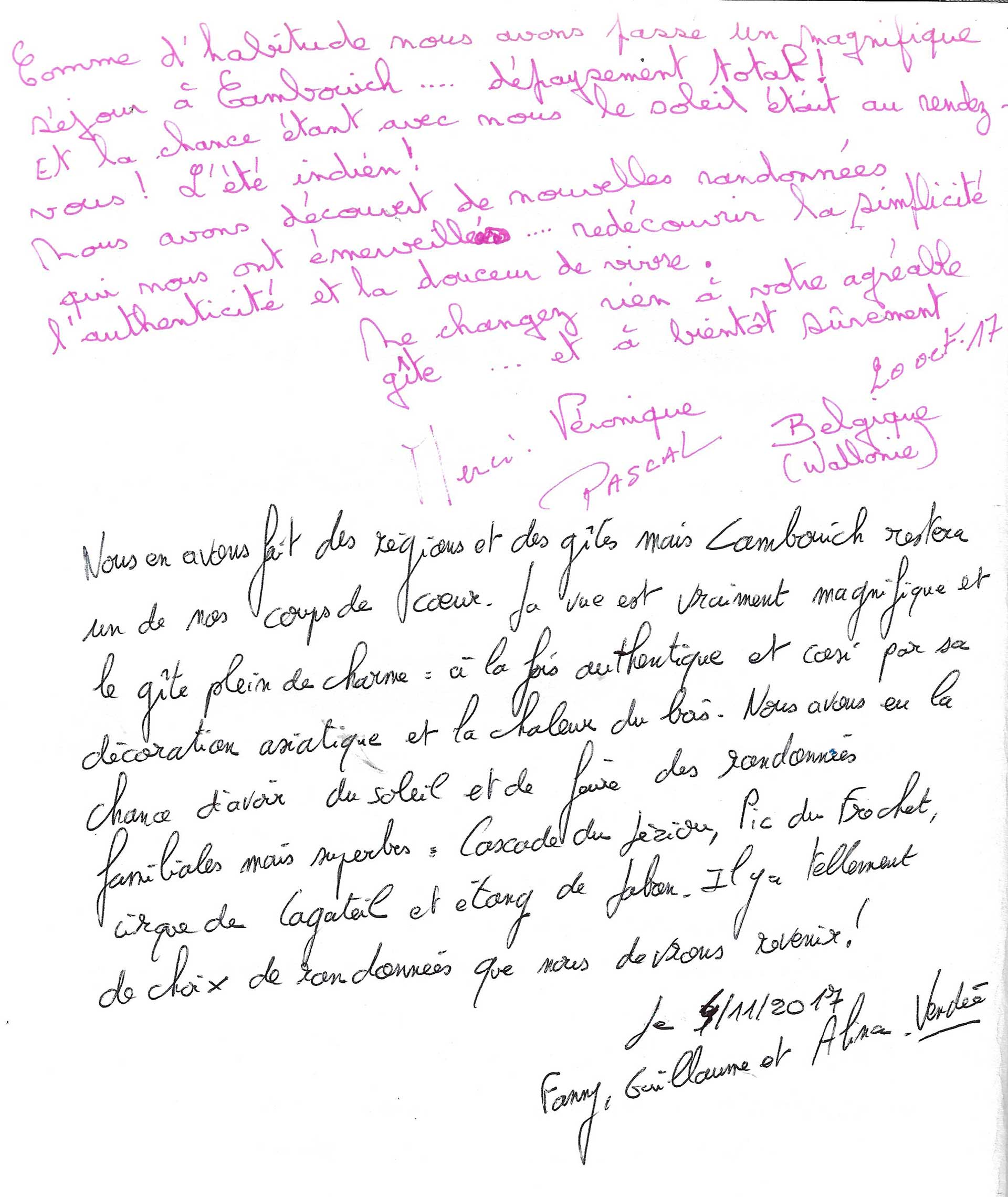 Guestbook image gite ariege