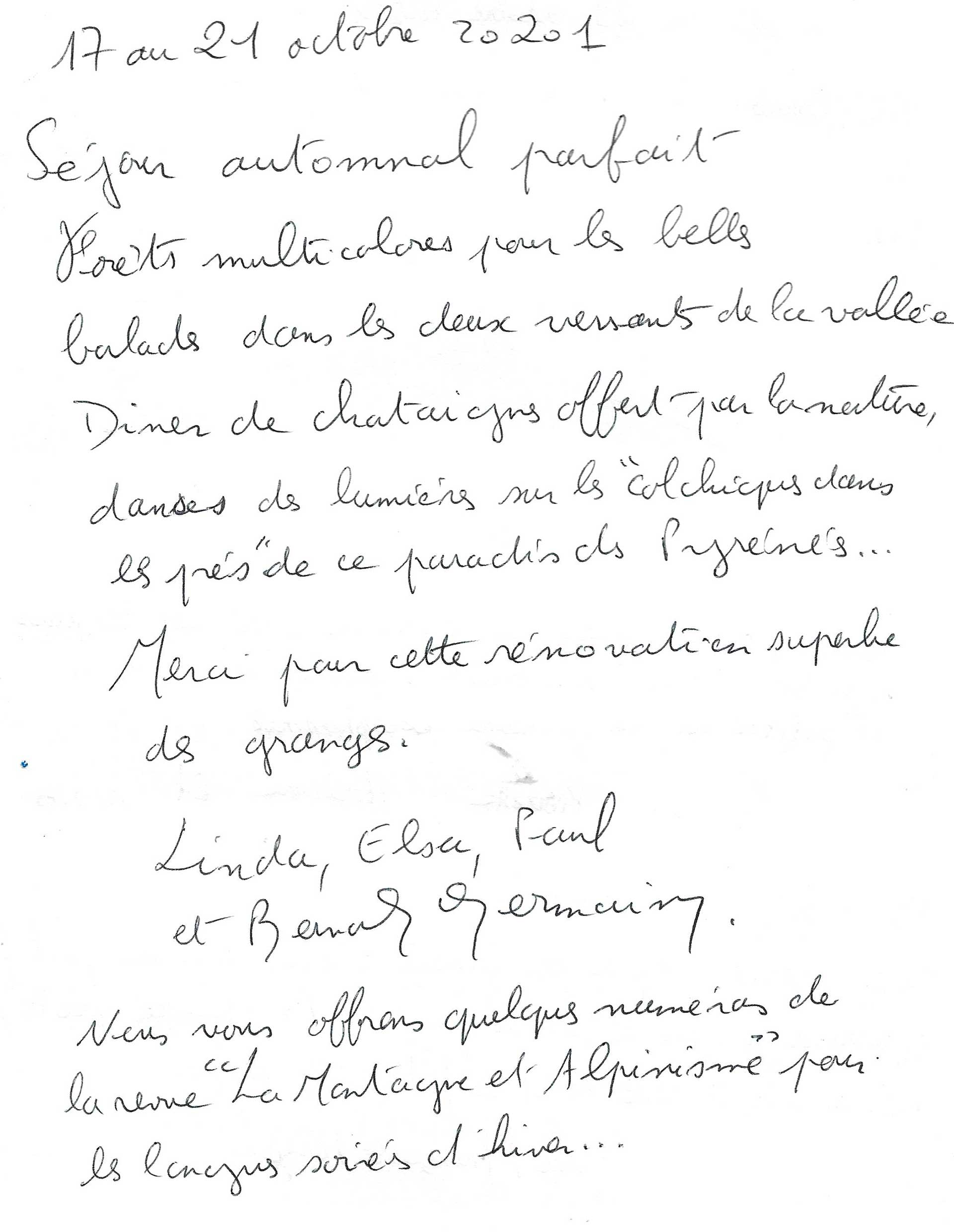 Guestbook image gite ariege