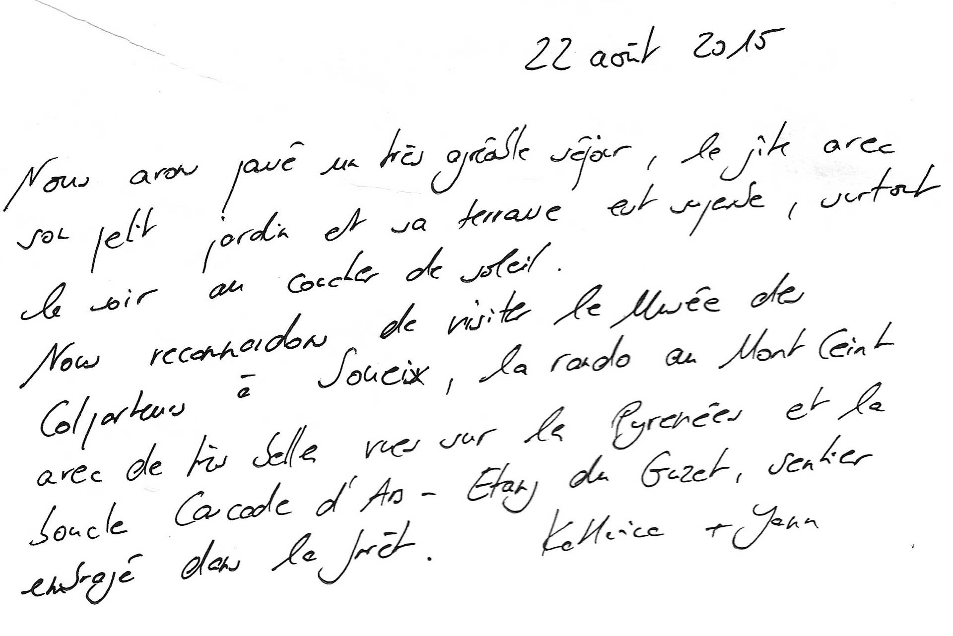 Guestbook image gite ariege