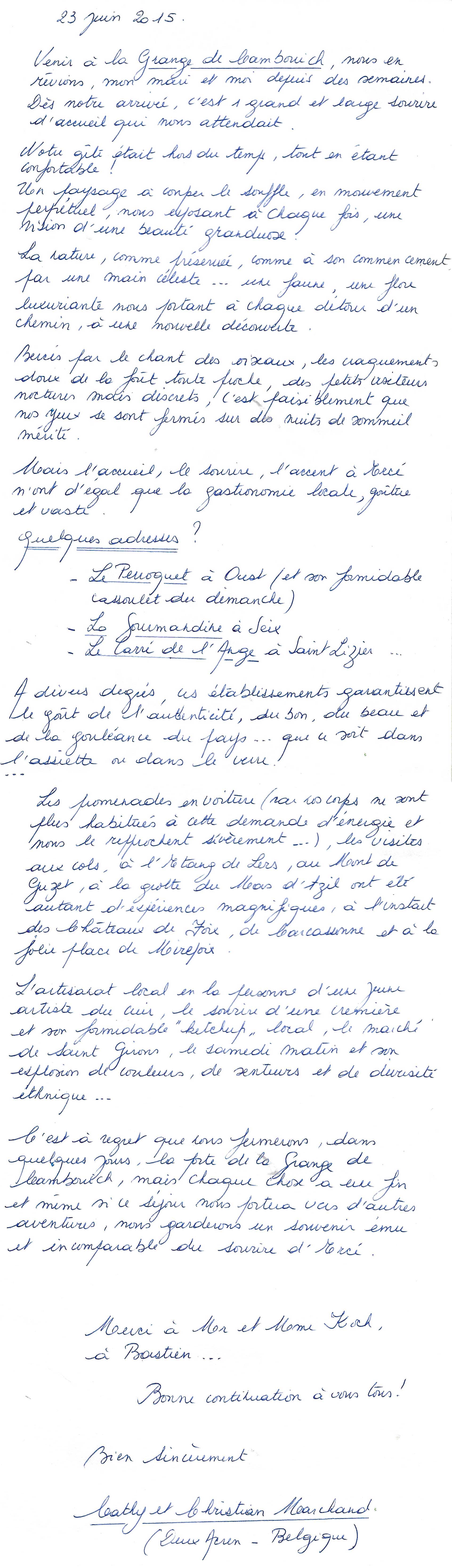 Guestbook image gite ariege