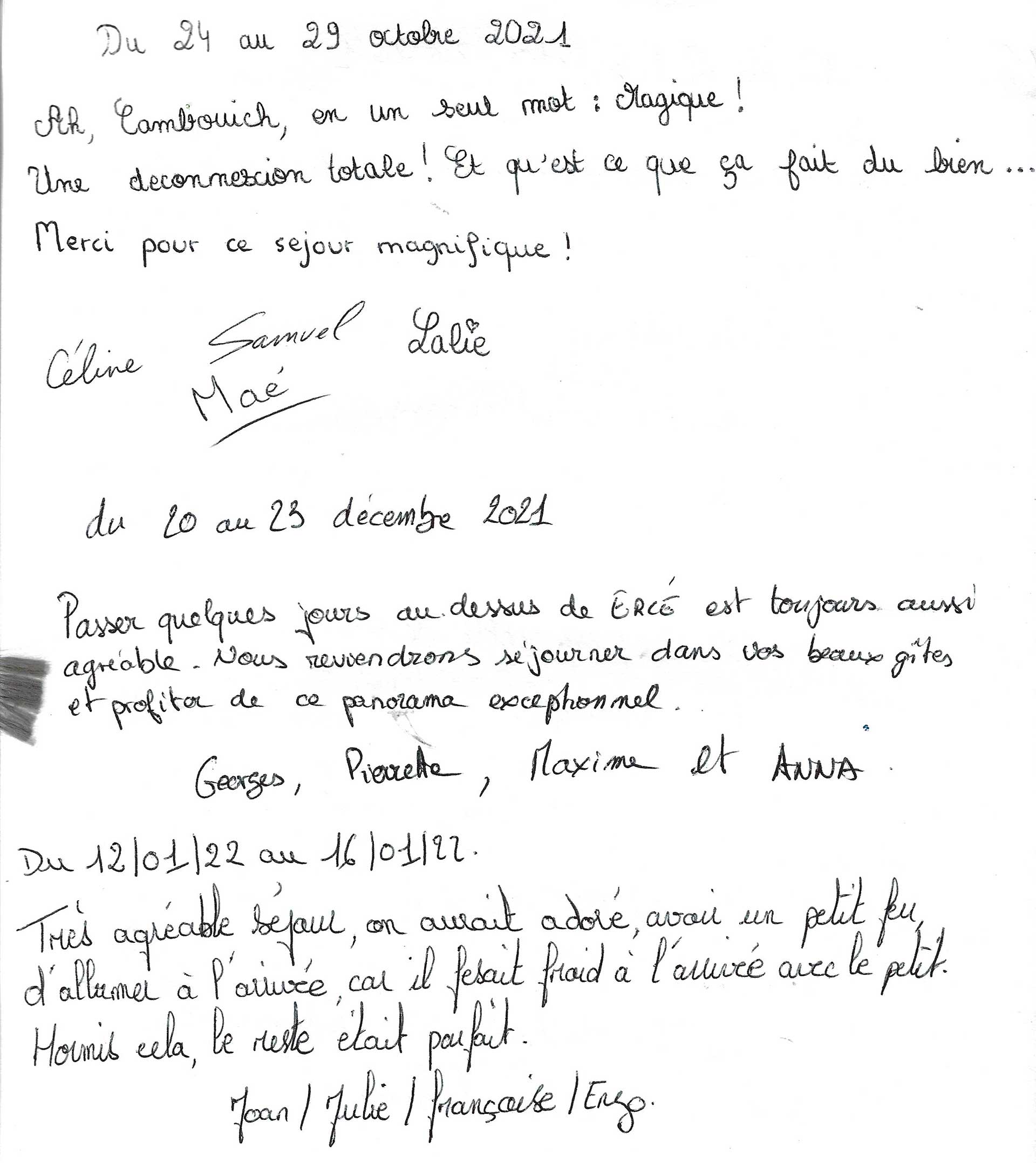 Guestbook image gite ariege
