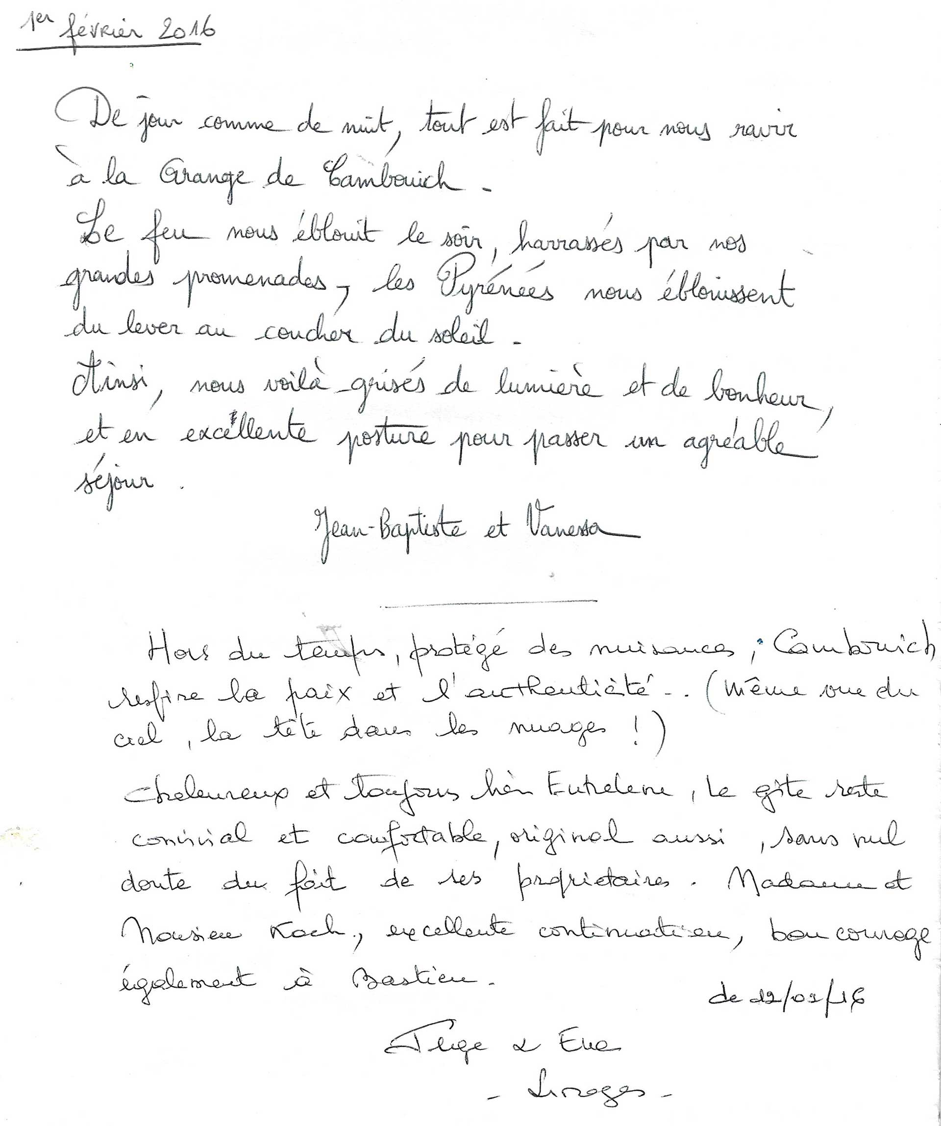 Guestbook image gite ariege