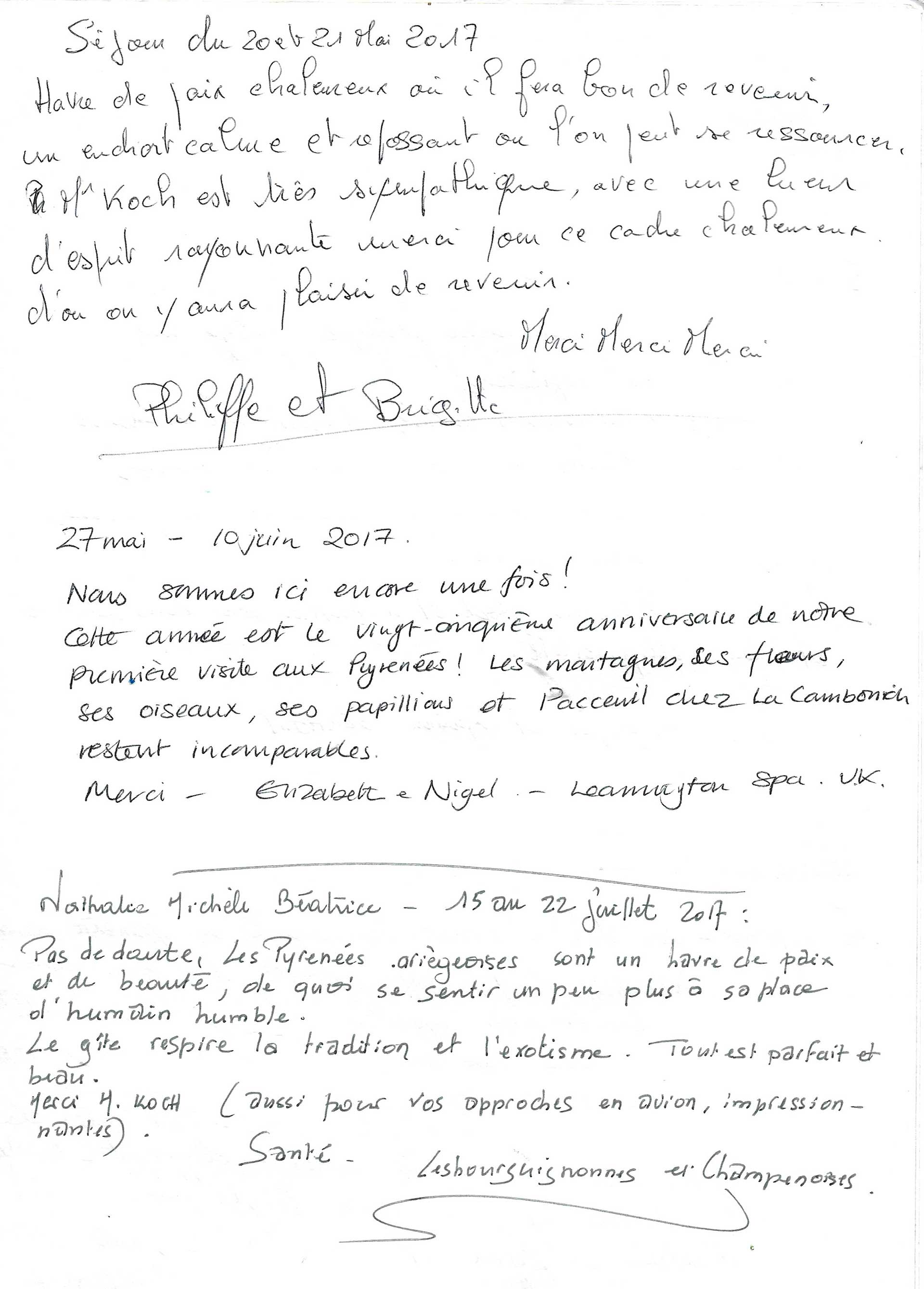 Guestbook image gite ariege