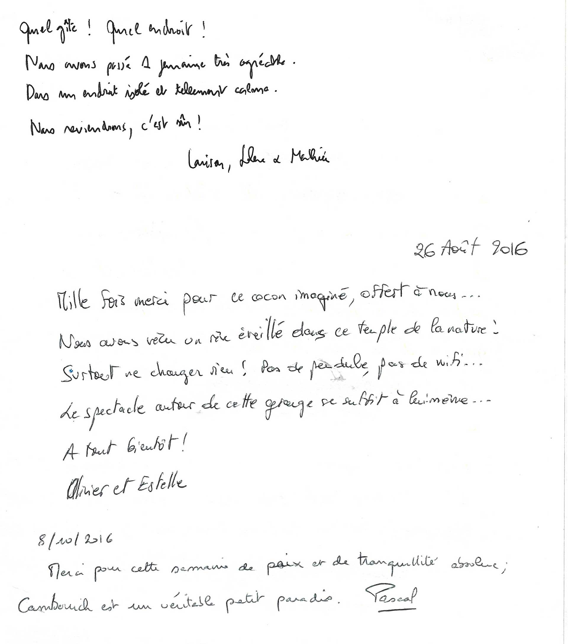 Guestbook image gite ariege