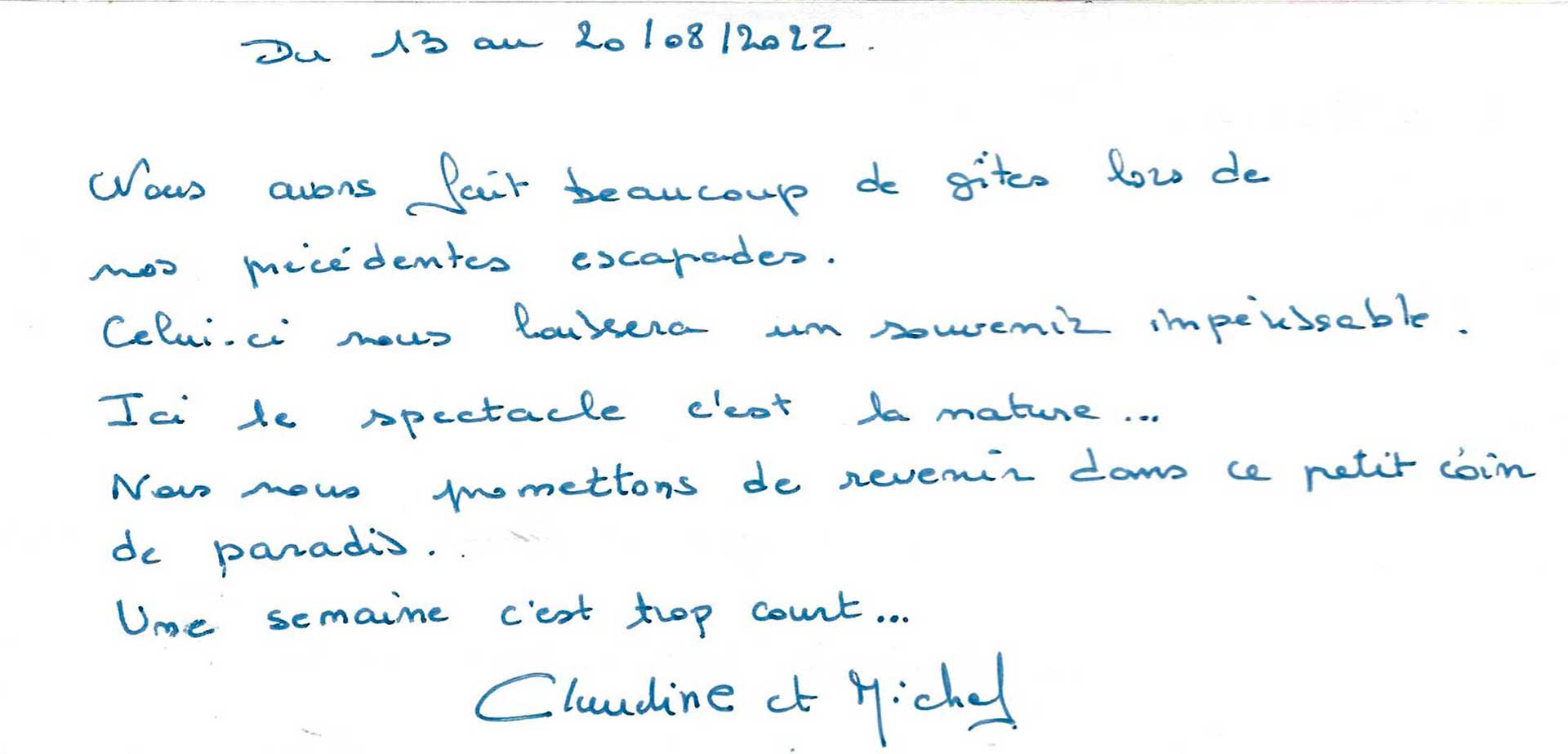 Guestbook image gite ariege